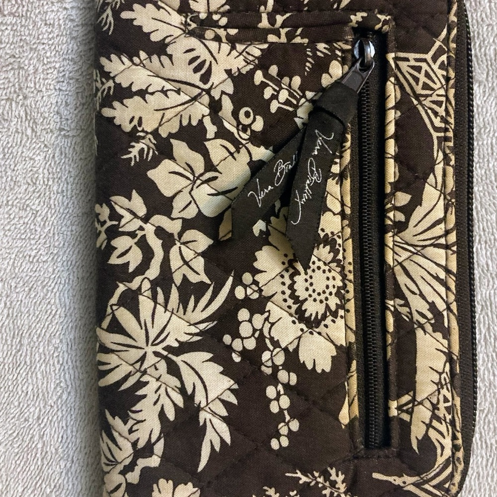 Vera Bradley brown and white wallet